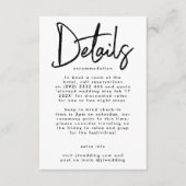 Stijlvol, modern, zwart, rond huwelijk informatiekaartje (Voorkant)