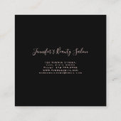 Stijlvol, modern zwart-roze, marmer Gold Glitter Vierkante Visitekaartje (Achterkant)