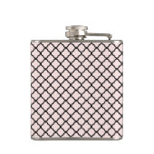 Stijlvol modern zwart Roze Quatrefoil naam Weddens Heupfles (Achterkant)