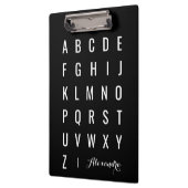 Stijlvol modern zwart-wit alfabet klembord (Links)