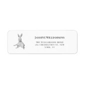 Stijlvol modern zwart-wit baby shower etiket (Voorkant)