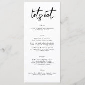 Stijlvol, modern, zwart wit, "Laten we eten" Menu (Voorkant)
