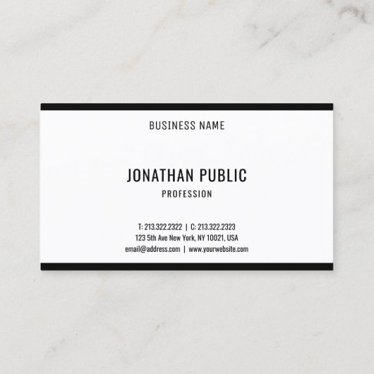 Stijlvol Modern Zwart Wit Minimalistisch Trendy Ch Visitekaartje (Achterkant)