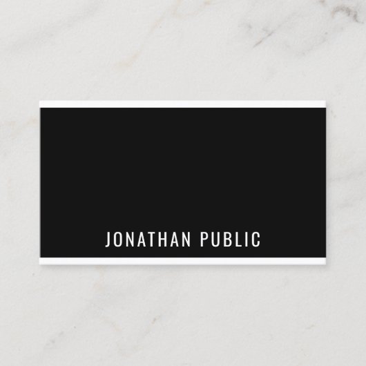 Stijlvol Modern Zwart Wit Minimalistisch Trendy Ch Visitekaartje (Voorkant)