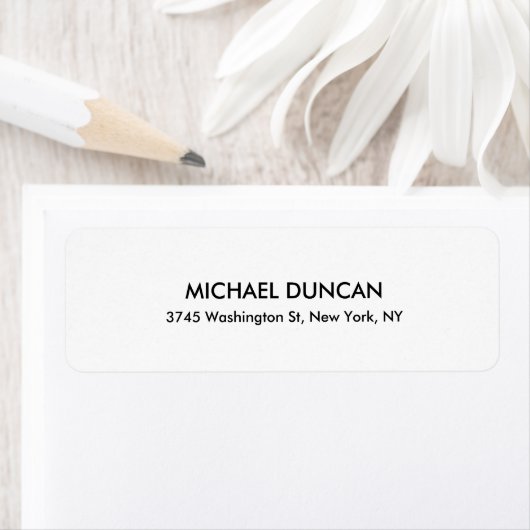 Stijlvol Modern Zwart & Wit Professioneel Persoonl Etiket (Insitu)