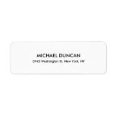 Stijlvol Modern Zwart & Wit Professioneel Persoonl Etiket (Voorkant)