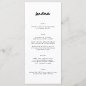 Stijlvol modern zwart withuwelijk menu (Voorkant)