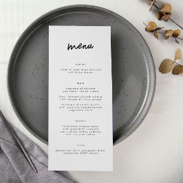 Stijlvol modern zwart withuwelijk menu