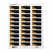 Stijlvol modern zwart zonnebloemadres etiket (Full Sheet)