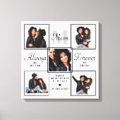 Stijlvol MOM Persoonlijk Monogram 5 Foto Collage Canvas Afdruk (Voorkant)