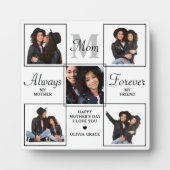 Stijlvol MOM Persoonlijk Monogram 5 Foto Collage Fotoplaat (Voorkant)