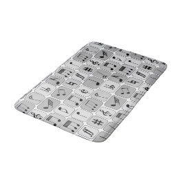 Stijlvol monochrome geometrische Muzieknoten Badmat