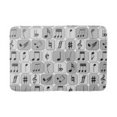 Stijlvol monochrome geometrische Muzieknoten Badmat (Voorkant)