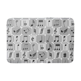Stijlvol monochrome geometrische Muzieknoten Badmat