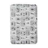 Stijlvol monochrome geometrische Muzieknoten Badmat (Voorkant Verticaal)