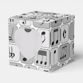 Stijlvol monochrome geometrische Muzieknoten Bedankdoosjes (Voorkant Zijde)