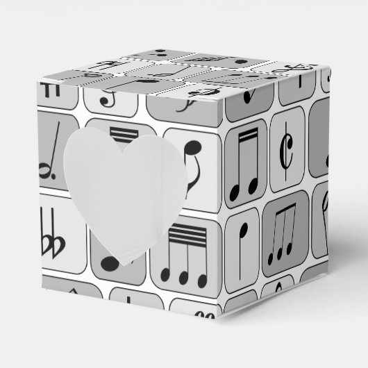 Stijlvol monochrome geometrische Muzieknoten Bedankdoosjes (Voorkant Zijde)