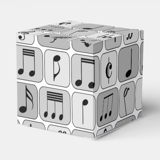 Stijlvol monochrome geometrische Muzieknoten Bedankdoosjes (Achterkant)