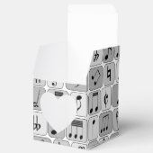 Stijlvol monochrome geometrische Muzieknoten Bedankdoosjes (Geopend)