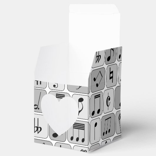 Stijlvol monochrome geometrische Muzieknoten Bedankdoosjes (Geopend)