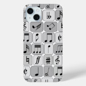 Stijlvol monochrome geometrische Muzieknoten Case-Mate iPhone Case (Achterkant)
