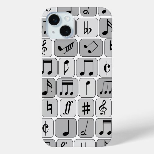 Stijlvol monochrome geometrische Muzieknoten Case-Mate iPhone Case (Achterkant)