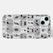 Stijlvol monochrome geometrische Muzieknoten Case-Mate iPhone Case (Achterkant (horizontaal))