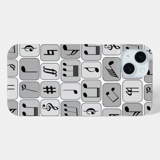 Stijlvol monochrome geometrische Muzieknoten Case-Mate iPhone Case (Achterkant (horizontaal))