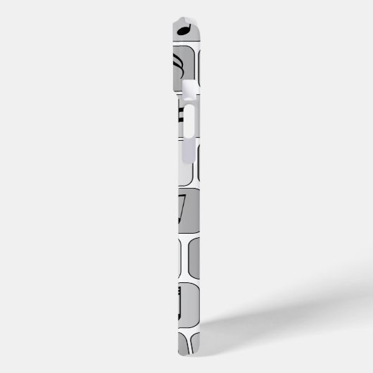 Stijlvol monochrome geometrische Muzieknoten Case-Mate iPhone Case (Achterkant / Links)
