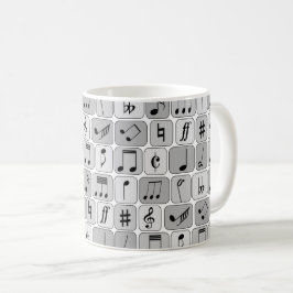 Stijlvol monochrome geometrische Muzieknoten Koffiemok