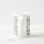 Stijlvol monochrome geometrische Muzieknoten Porselein Kop (Achterkant)