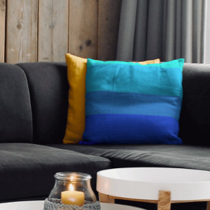 Stijlvol monochroom blauw strepenpatroon kussen