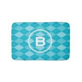 Stijlvol monogram aqua blue argyle-patroon badmat (Voorkant)