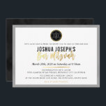 STIJLVOL MONOGRAM BAR MITZVAH zwart goud script Kaart<br><div class="desc">door kat massard >>> kat@simplysweetPAPERIE.com <<< Een trendy uitnodigingsontwerp voor de BAR MITZVAH Setup van uw kind als sjabloon is het eenvoudig voor u om uw eigen gegevens toe te voegen, of druk op de knop aanpassen en u kunt tekst, lettertypen, maten enz. toevoegen of wijzigen TIP:: 1. Als u...</div>