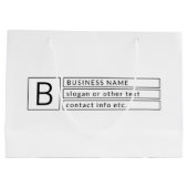 Stijlvol monogram & bedrijfsnaam (of andere tekst) groot cadeauzakje (Achterkant)