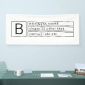 Stijlvol monogram & bedrijfsnaam (of andere tekst) spandoek (Beurs)