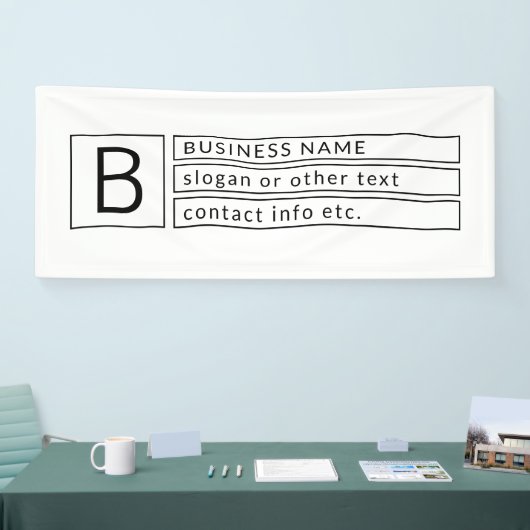 Stijlvol monogram & bedrijfsnaam (of andere tekst) spandoek (Beurs)