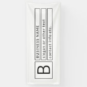 Stijlvol monogram & bedrijfsnaam (of andere tekst) spandoek (Verticaal)