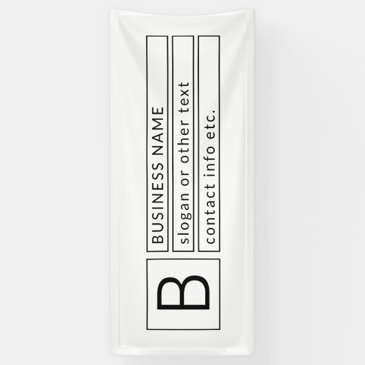 Stijlvol monogram & bedrijfsnaam (of andere tekst) spandoek (Verticaal)