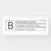 Stijlvol monogram & bedrijfsnaam (of andere tekst) spandoek (Horizontaal)