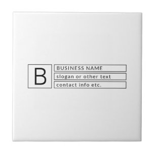 Stijlvol monogram & bedrijfsnaam (of andere tekst) tegeltje