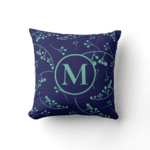 Stijlvol monogram blauwgroen groen boomkleurig pat