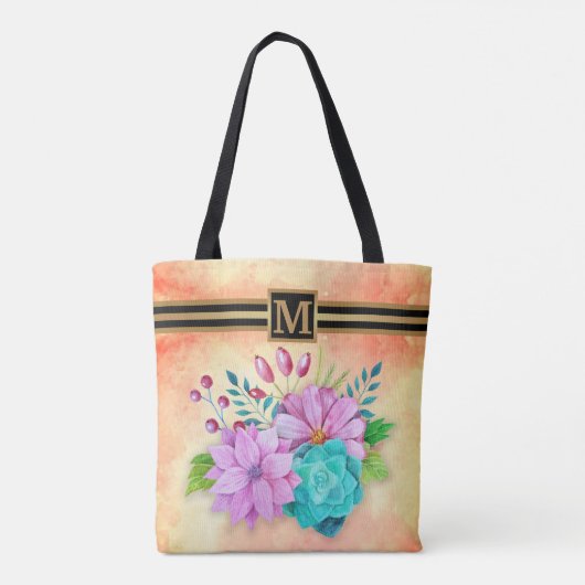 STIJLVOL MONOGRAM BLOEMIG TOTE BAG (Achterkant)