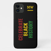 Stijlvol monogram CELEBRATE BLACK HISTORY Case-Mate iPhone Case (Achterkant)
