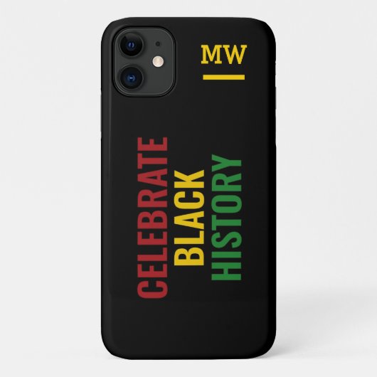 Stijlvol monogram CELEBRATE BLACK HISTORY Case-Mate iPhone Case (Achterkant)