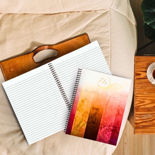 Stijlvol Monogram Colorblock Iridescent Notitieboe Notitieboek