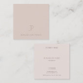 Stijlvol Monogram Eenvoudig Elegant Modern Minimal Vierkante Visitekaartje (Voorkant / Achterkant)