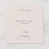 Stijlvol Monogram Eenvoudig Elegant Modern Minimal Vierkante Visitekaartje (Achterkant)