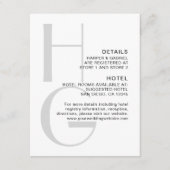 Stijlvol monogram. Eenvoudige moderne trouwgegeven Informatiekaartje (Voorkant)