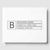 Stijlvol monogram en bedrijfsnaam (of andere tekst gastenboek (Voorkant)